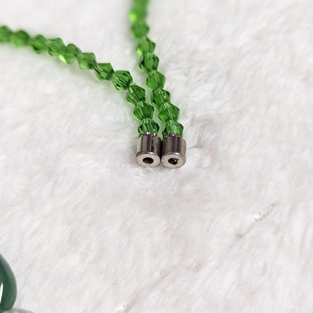 Vintage Artisan Made Green Crystal Bead and Glass Bead Necklaces - Picture 10 of 13
